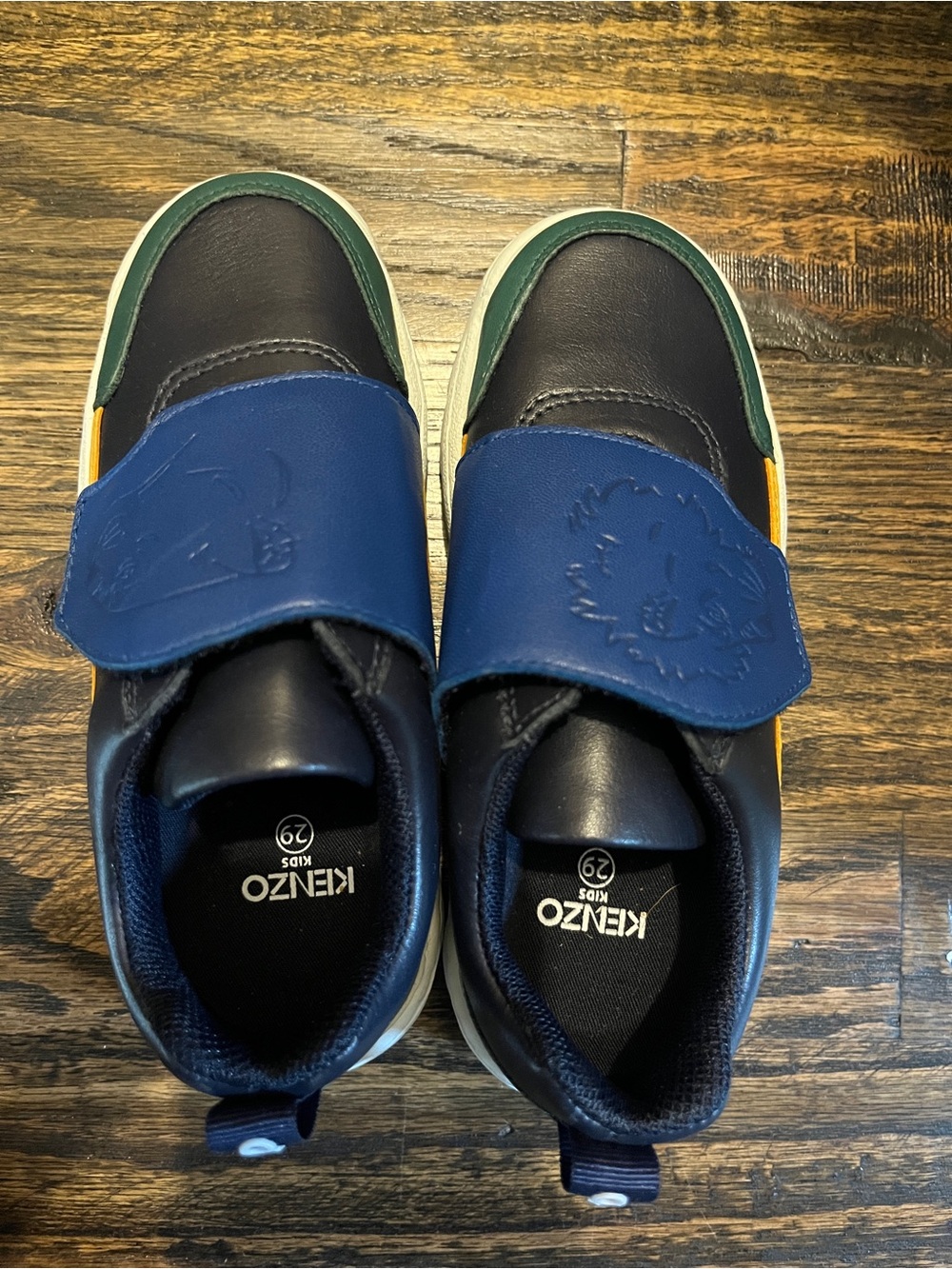 Kenzo Kids Navy, Black, Green and Yellow Velcro Sneakers